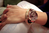 Buy Shop Michael Kors Sawyer Maroon Dial Maroon Leather Strap Watch for Women - MK2426 USA Online