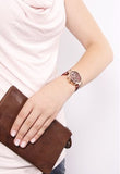 Buy Shop Michael Kors Sawyer Maroon Dial Maroon Leather Strap Watch for Women - MK2426 USA Online