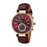 Buy Shop Michael Kors Sawyer Maroon Dial Maroon Leather Strap Watch for Women - MK2426 USA Online