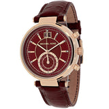 Buy Shop Michael Kors Sawyer Maroon Dial Maroon Leather Strap Watch for Women - MK2426 USA Online