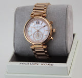 Buy Shop Michael Kors Sawyer Mother of Pearl White Dial Rose Gold Steel Strap Watch for Women - MK6282 USA Online