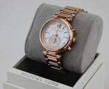 Buy Shop Michael Kors Sawyer Mother of Pearl White Dial Rose Gold Steel Strap Watch for Women - MK6282 USA Online