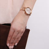 Buy Shop Michael Kors Sawyer Mother of Pearl White Dial Rose Gold Steel Strap Watch for Women - MK6282 USA Online