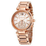 Buy Shop Michael Kors Sawyer Mother of Pearl White Dial Rose Gold Steel Strap Watch for Women - MK6282 USA Online
