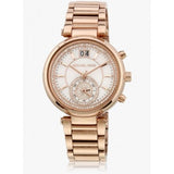 Buy Shop Michael Kors Sawyer Mother of Pearl White Dial Rose Gold Steel Strap Watch for Women - MK6282 USA Online