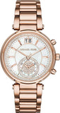 Buy Shop Michael Kors Sawyer Mother of Pearl White Dial Rose Gold Steel Strap Watch for Women - MK6282 USA Online