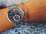 Buy Shop Michael Kors Sawyer Navy Blue Dial Silver Steel Strap Watch for Women - MK6224 USA Online