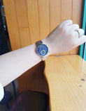 Buy Shop Michael Kors Sawyer Navy Blue Dial Silver Steel Strap Watch for Women - MK6224 USA Online