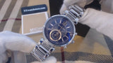 Buy Shop Michael Kors Sawyer Navy Blue Dial Silver Steel Strap Watch for Women - MK6224 USA Online