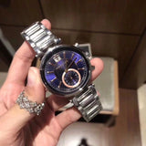 Buy Shop Michael Kors Sawyer Navy Blue Dial Silver Steel Strap Watch for Women - MK6224 USA Online