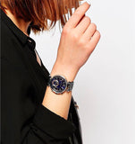 Buy Shop Michael Kors Sawyer Navy Blue Dial Silver Steel Strap Watch for Women - MK6224 USA Online