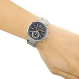 Buy Shop Michael Kors Sawyer Navy Blue Dial Silver Steel Strap Watch for Women - MK6224 USA Online
