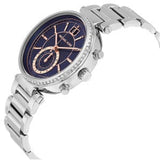 Buy Shop Michael Kors Sawyer Navy Blue Dial Silver Steel Strap Watch for Women - MK6224 USA Online