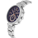 Buy Shop Michael Kors Sawyer Navy Blue Dial Silver Steel Strap Watch for Women - MK6224 USA Online