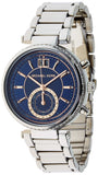 Buy Shop Michael Kors Sawyer Navy Blue Dial Silver Steel Strap Watch for Women - MK6224 USA Online