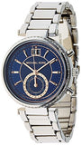 Buy Shop Michael Kors Sawyer Navy Blue Dial Silver Steel Strap Watch for Women - MK6224 USA Online