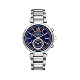 Buy Shop Michael Kors Sawyer Navy Blue Dial Silver Steel Strap Watch for Women - MK6224 USA Online