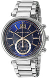 Buy Shop Michael Kors Sawyer Navy Blue Dial Silver Steel Strap Watch for Women - MK6224 USA Online