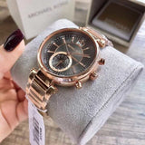 Buy Shop Michael Kors Sawyer Rose Gold Dial Rose Gold Steel Strap Watch for Women - MK6226 USA Online