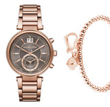 Buy Shop Michael Kors Sawyer Rose Gold Dial Rose Gold Steel Strap Watch for Women - MK6226 USA Online