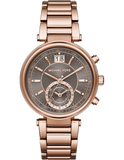 Buy Shop Michael Kors Sawyer Rose Gold Dial Rose Gold Steel Strap Watch for Women - MK6226 USA Online