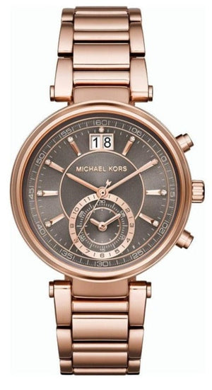 Buy Shop Michael Kors Sawyer Rose Gold Dial Rose Gold Steel Strap Watch for Women - MK6226 USA Online
