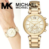 Buy Shop Michael Kors Sawyer White Dial Gold Steel Strap Watch for Women - MK6362 USA Online
