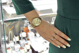 Buy Shop Michael Kors Sawyer White Dial Gold Steel Strap Watch for Women - MK6362 USA Online