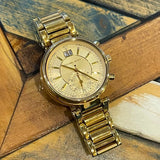 Buy Shop Michael Kors Sawyer White Dial Gold Steel Strap Watch for Women - MK6362 USA Online
