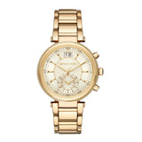 Buy Shop Michael Kors Sawyer White Dial Gold Steel Strap Watch for Women - MK6362 USA Online