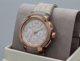 Buy Shop Michael Kors Sidney Chronograph White Dial Beige Leather Strap Watch For Women - MK6949 USA Online