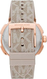 Buy Shop Michael Kors Sidney Chronograph White Dial Beige Leather Strap Watch For Women - MK6949 USA Online