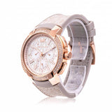 Buy Shop Michael Kors Sidney Chronograph White Dial Beige Leather Strap Watch For Women - MK6949 USA Online