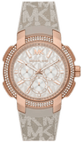 Buy Shop Michael Kors Sidney Chronograph White Dial Beige Leather Strap Watch For Women - MK6949 USA Online