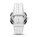 Buy Shop Michael Kors Sidney Multifunction Black Dial White Silicone Strap Watch For Women - MK6947 USA Online