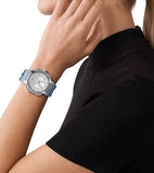 Buy Shop Michael Kors Sidney Multifunction Crystals Silver Dial Blue Rubber Strap Watch for Women - MK7220 USA Online