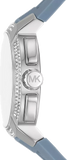 Buy Shop Michael Kors Sidney Multifunction Crystals Silver Dial Blue Rubber Strap Watch for Women - MK7220 USA Online