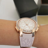 Buy Shop Michael Kors Sidney Multifunction White Dial Pink Silicone Strap Watch For Women - MK7222 USA Online