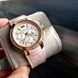 Buy Shop Michael Kors Sidney Multifunction White Dial Pink Silicone Strap Watch For Women - MK7222 USA Online