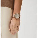 Buy Shop Michael Kors Sidney Multifunction White Dial Pink Silicone Strap Watch For Women - MK7222 USA Online
