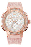 Buy Shop Michael Kors Sidney Multifunction White Dial Pink Silicone Strap Watch For Women - MK7222 USA Online