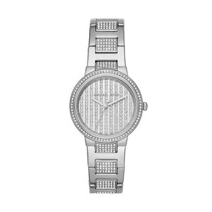Buy Shop Michael Kors Gabbi Quartz Crystals Silver Dial Silver Steel Strap Watch For Women - MK3984 USA Online