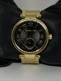 Buy Shop Michael Kors Skylar Black Dial Gold Steel Strap Watch for Women - MK5989 USA Online