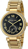 Buy Shop Michael Kors Skylar Black Dial Gold Steel Strap Watch for Women - MK5989 USA Online