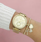 Buy Shop Michael Kors Skylar Gold Dial Gold Steel Strap Watch for Women - MK5867 USA Online