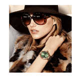 Buy Shop Michael Kors Skylar Green Dial Gold Steel Strap Watch for Women - MK6065 USA Online