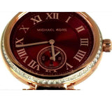 Buy Shop Michael Kors Skylar Maroon Dial Rose Gold Steel Strap Watch for Women - MK6086 USA Online