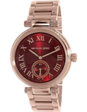 Buy Shop Michael Kors Skylar Maroon Dial Rose Gold Steel Strap Watch for Women - MK6086 USA Online