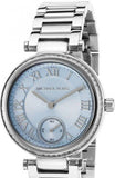 Buy Shop Michael Kors Skylar Quartz Blue Dial Silver Steel Strap Watch For Women - MK5988 USA Online
