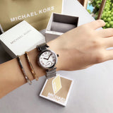 Buy Shop Michael Kors Skylar Quartz White Dial Silver Steel Strap Watch For Women - MK5970 USA Online